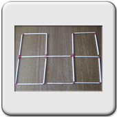 ALLUMETTES 5 CARRÉS : Depuis cette position, passer de 5 à 4 carrés en déplaçant 3 allumettes